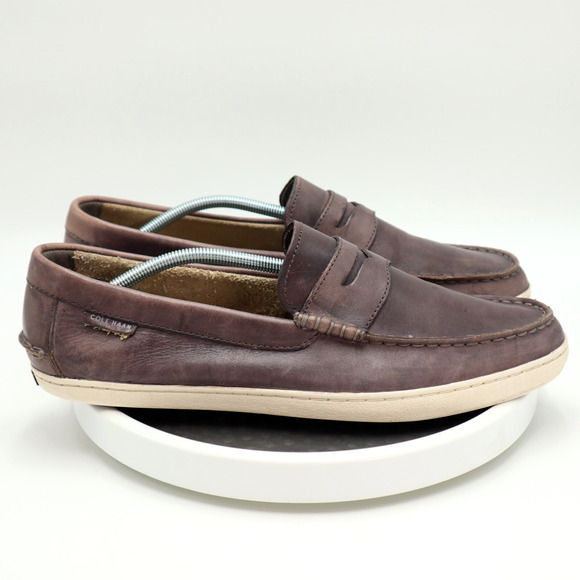 Cole Haan Pinch Weekender Shoes Mens 13 Grey Leather Penny Loafer Slip On - Picture 1 of 16